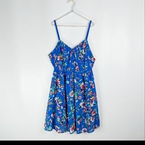 NICOLE MILLER blue floral sundress NWOT a-line